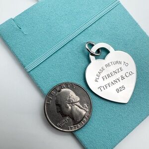 Tiffany & Co. Firenze XL rtt Heart Tag Pendant sterling silver New